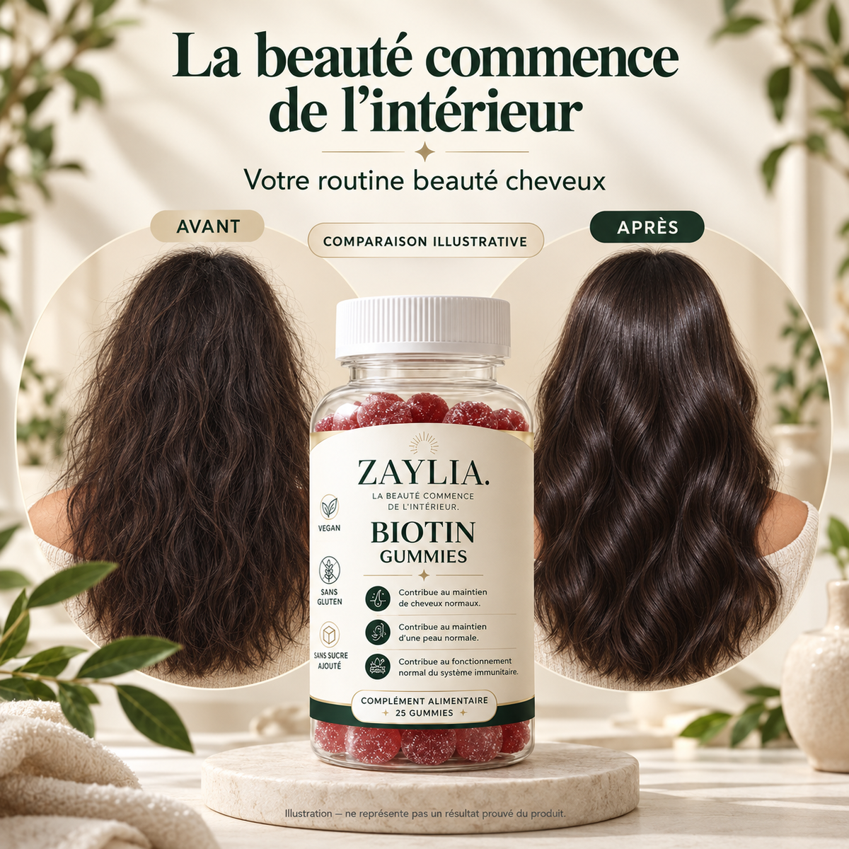 ZAYLIA Biotin Gummies — Cheveux, peau & ongles