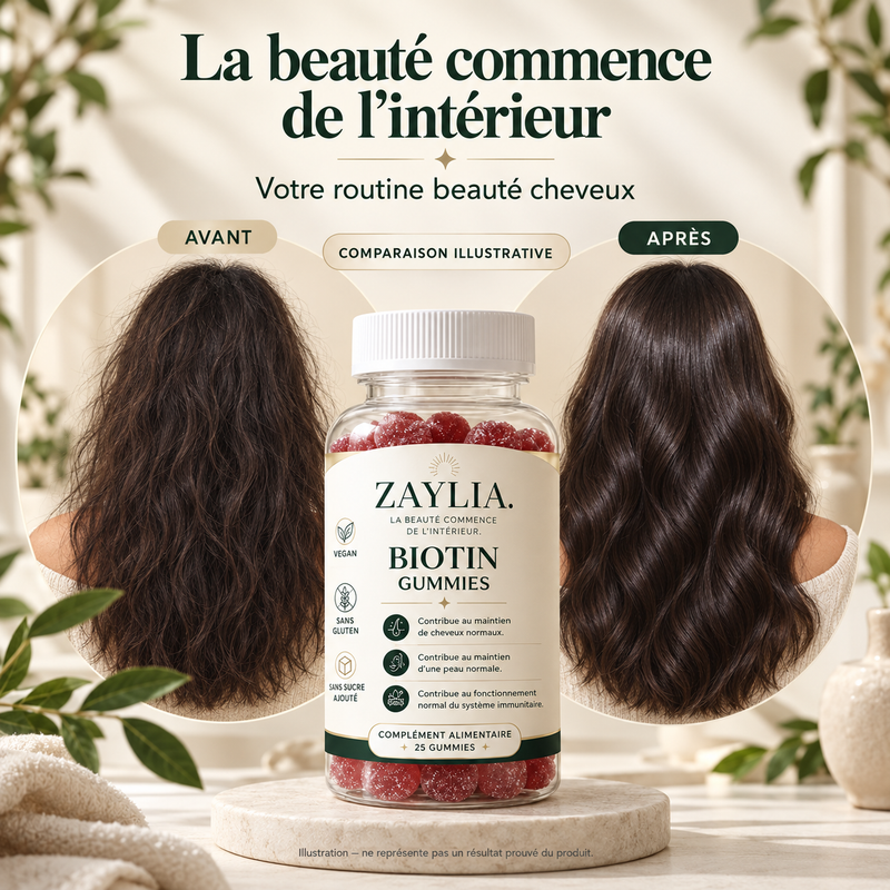 ZAYLIA Biotin Gummies — Cheveux, peau & ongles